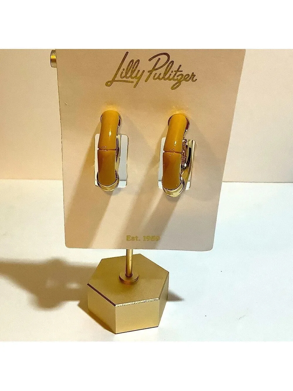 Lilly Pulitzer Oyster Bay Hoop Earrings New